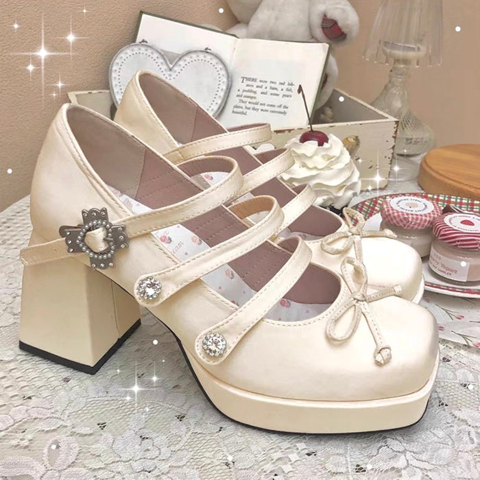 ♡ Midnight Tea ♡ - Satin High Heels