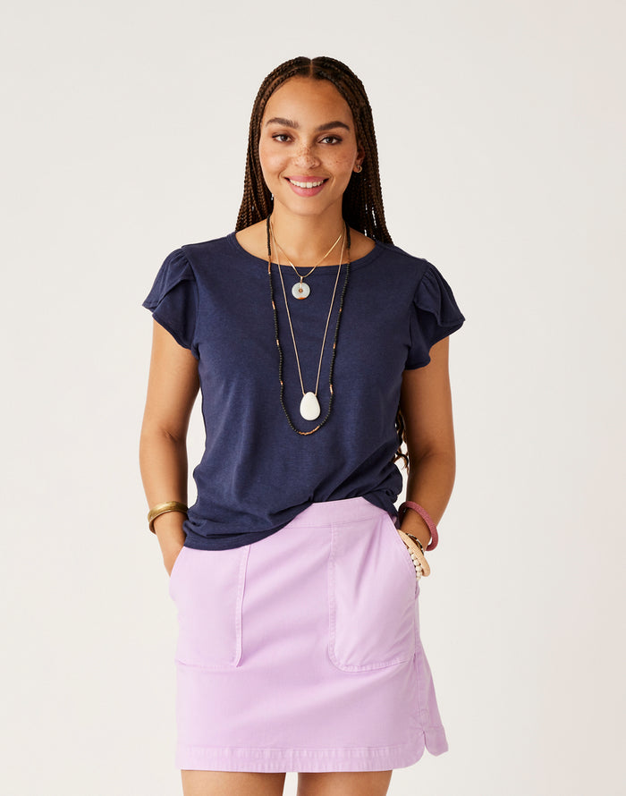 Mila Hemp Top: Navy - FINAL SALE