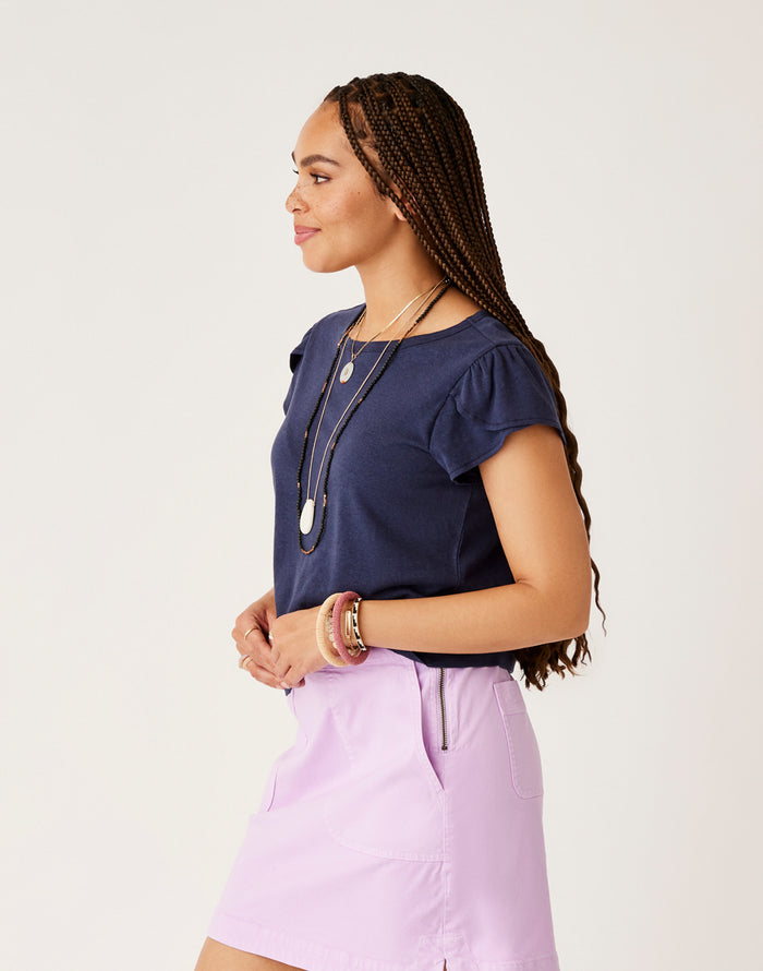 Mila Hemp Top: Navy - FINAL SALE