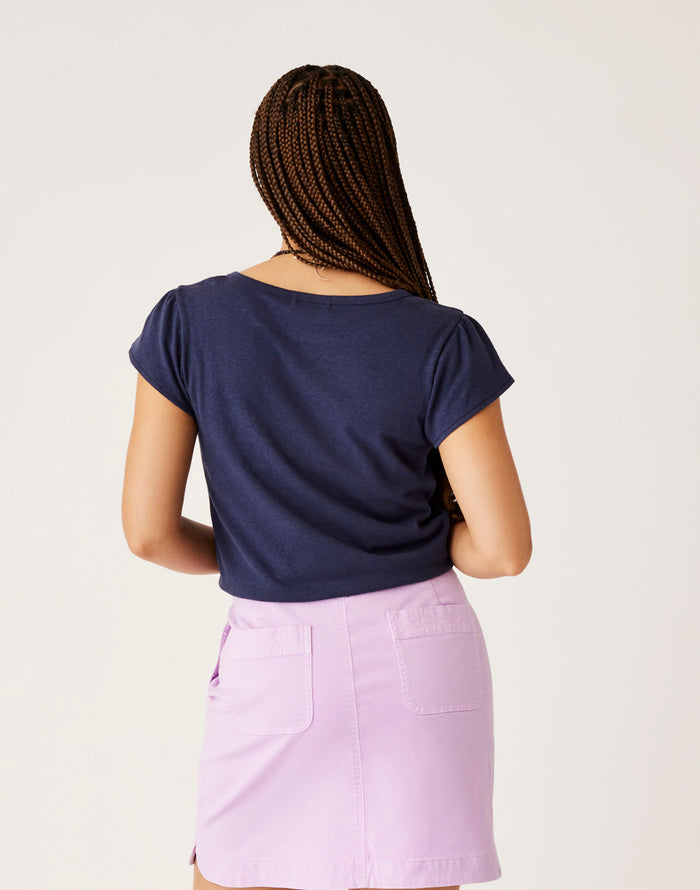 Mila Hemp Top: Navy - FINAL SALE