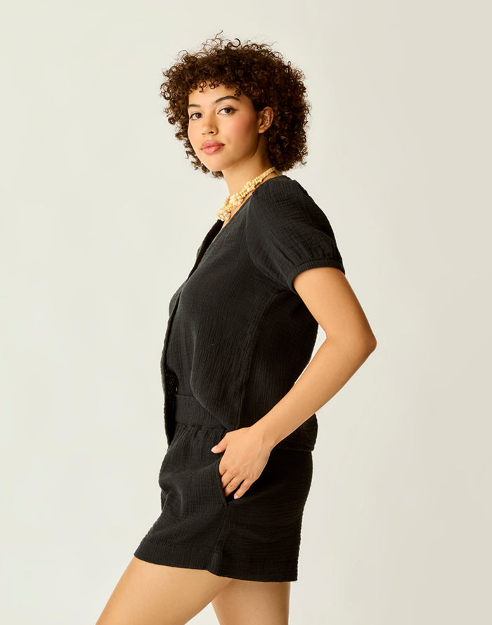 Milo Gauze Top: Black