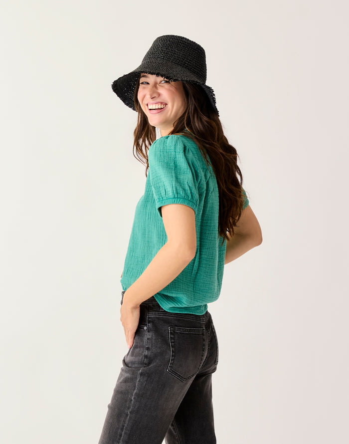 Milo Gauze Top: Jade - FINAL SALE