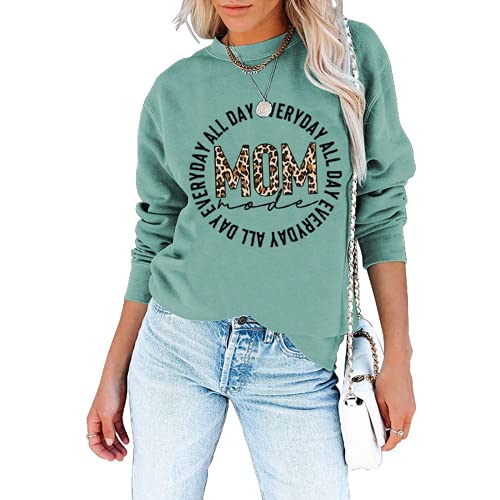 Mom Mode Shirt for Women All Day Everyday Mom Mode Long Sleeve Sweatshirt