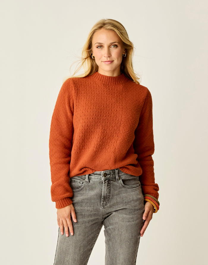 Monroe Stitched Sweater: Copper