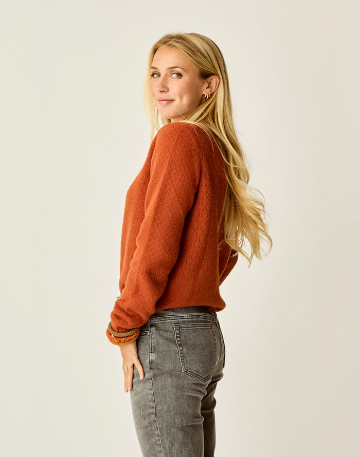 Monroe Stitched Sweater: Copper