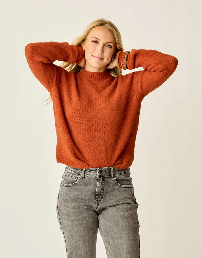 Monroe Stitched Sweater: Copper