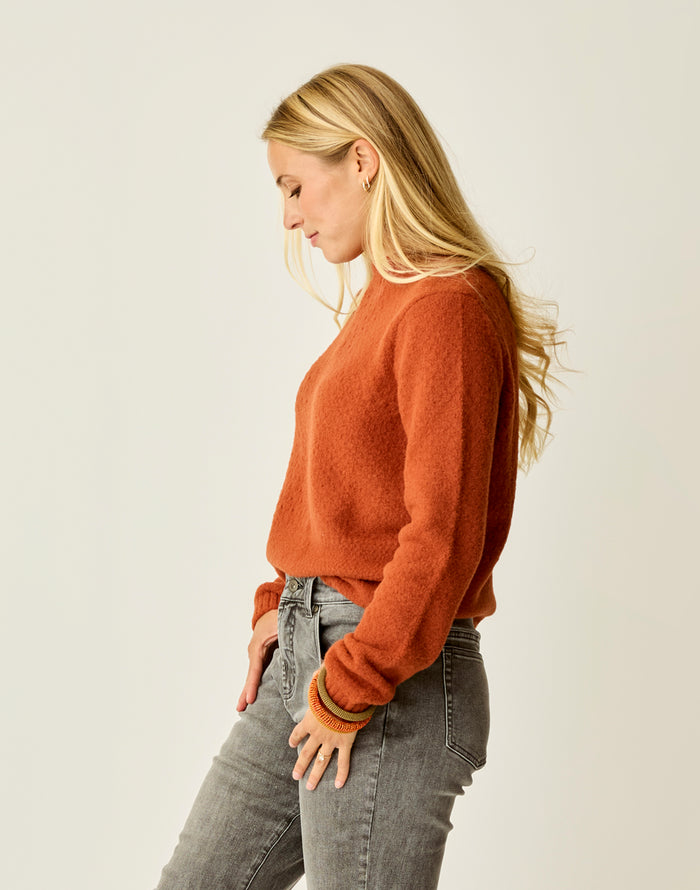 Monroe Stitched Sweater: Copper