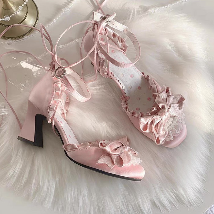 ♡ Moonlit Iris ♡ - Satin High Heels