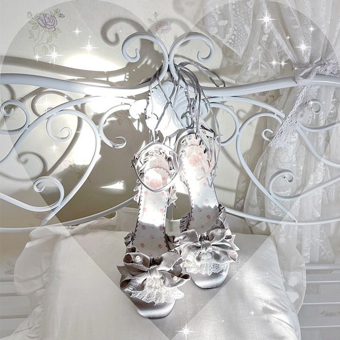 ♡ Moonlit Iris ♡ - Satin High Heels