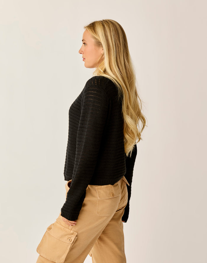 Morgan Polo Sweater: Black