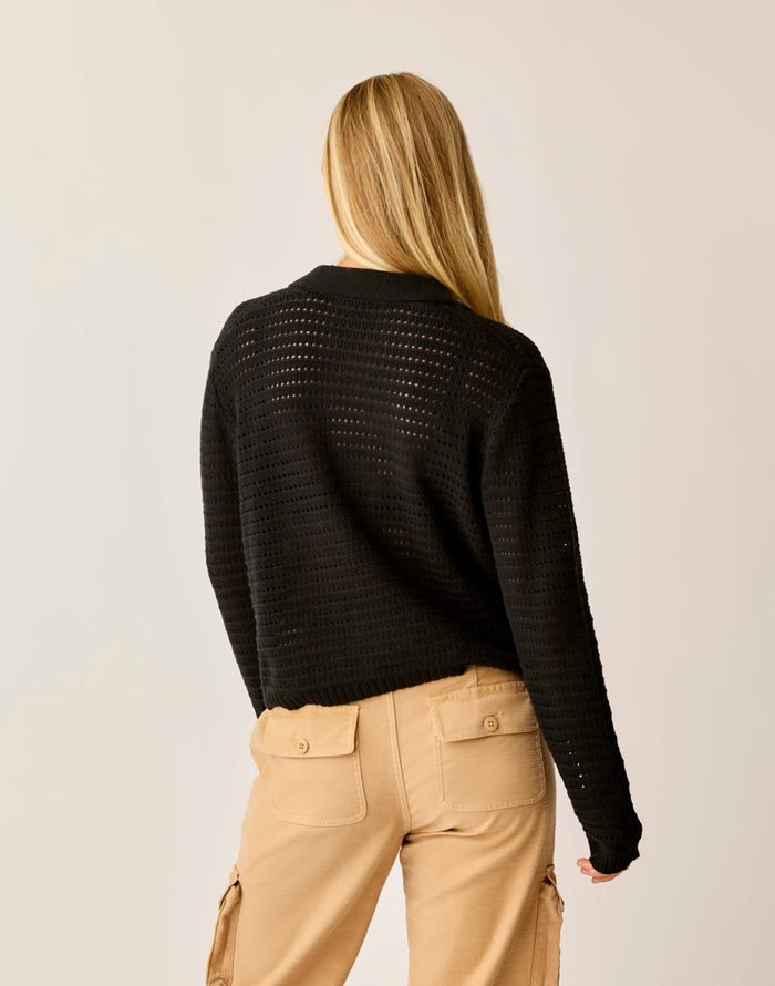 Morgan Polo Sweater: Black