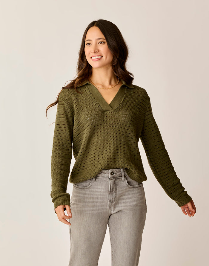 Morgan Polo Sweater: Fir