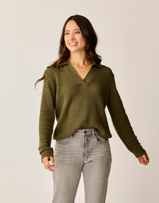 Morgan Polo Sweater: Fir