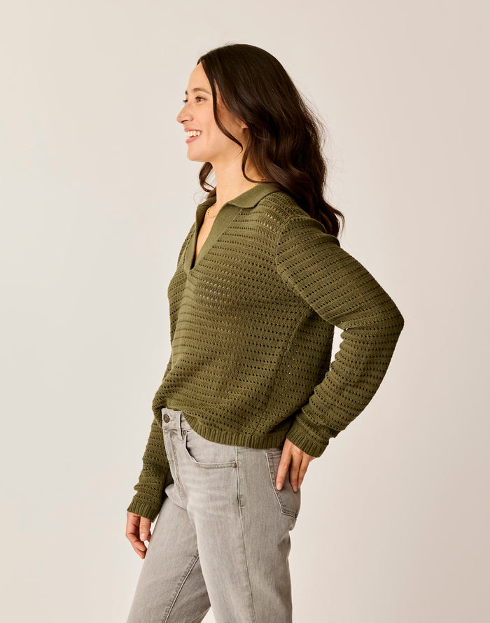 Morgan Polo Sweater: Fir