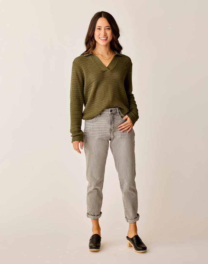 Morgan Polo Sweater: Fir
