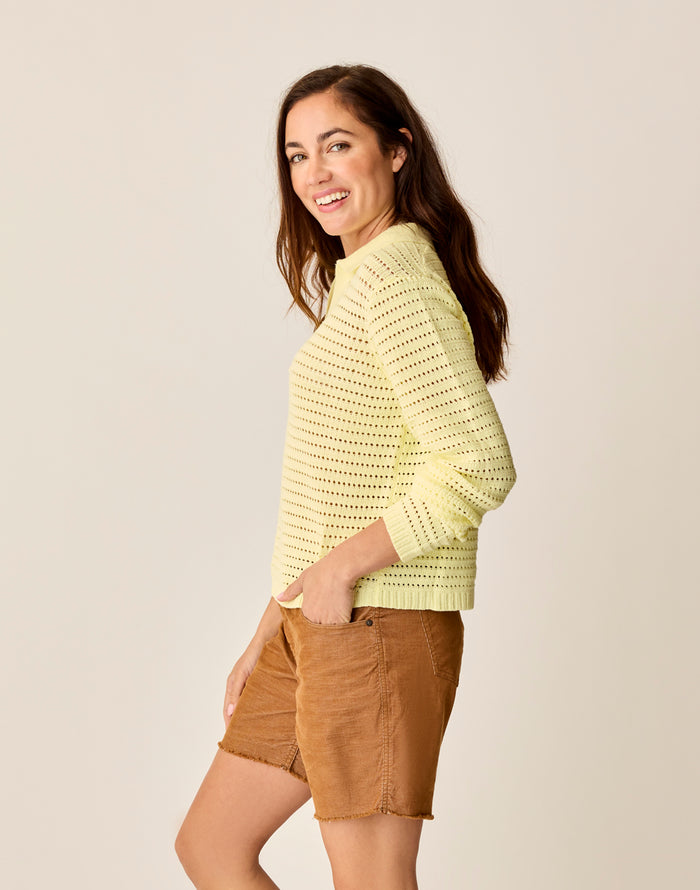 Morgan Polo Sweater: Light Limeade - FINAL SALE
