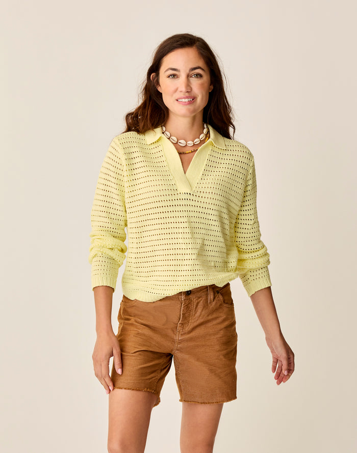 Morgan Polo Sweater: Light Limeade - FINAL SALE