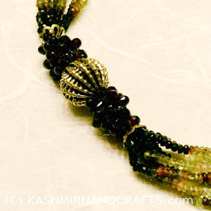 Multi Stone Natural Stone Bracelet Sterling Silver Oval - Kashmir Designs