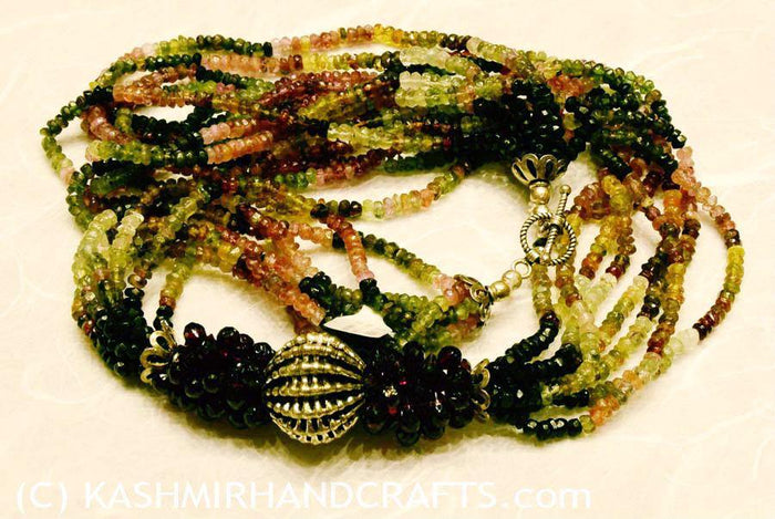 Multi Stone Natural Stone Bracelet Sterling Silver Oval - Kashmir Designs