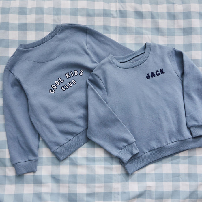My Kids Personalised Blue Cool Kids Club Sweatshirt