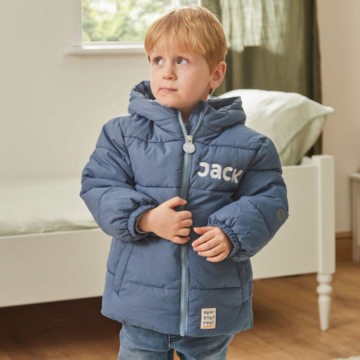 My Kids Personalised Blue Padded Jacket