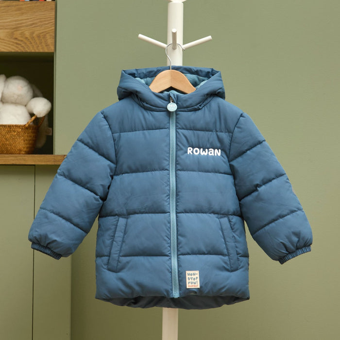 My Kids Personalised Blue Padded Jacket