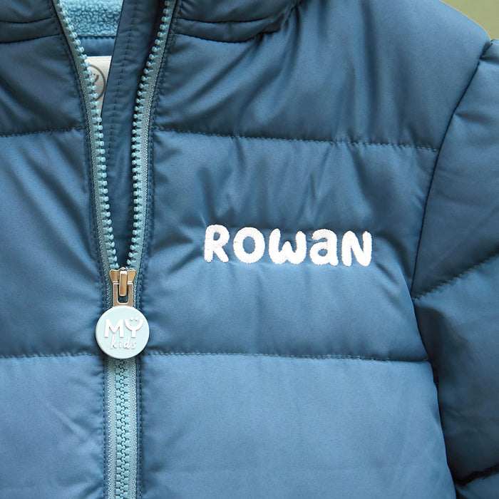 My Kids Personalised Blue Padded Jacket