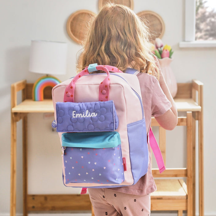 My Kids Personalised Bubble Pop Grab Handle Medium Backpack and Purse
