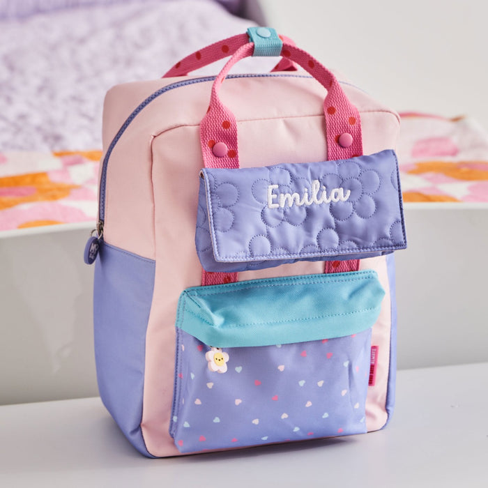 My Kids Personalised Bubble Pop Grab Handle Medium Backpack and Purse