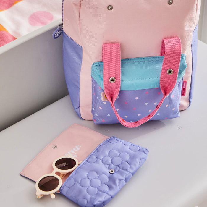 My Kids Personalised Bubble Pop Grab Handle Medium Backpack and Purse