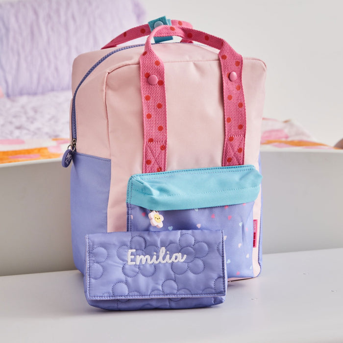 My Kids Personalised Bubble Pop Grab Handle Medium Backpack and Purse