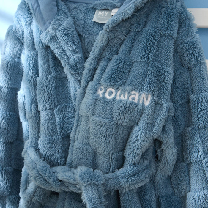My Kids Personalised Checkerboard Fleece Robe