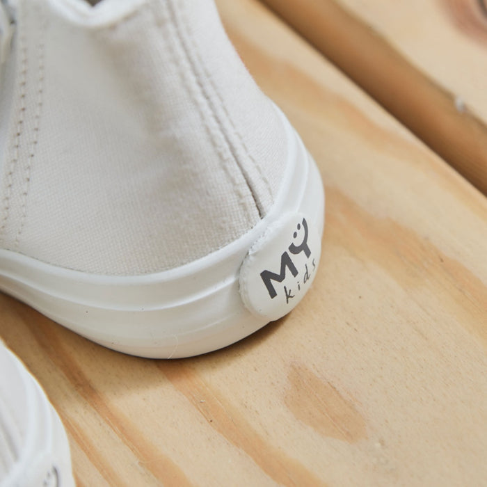 My Kids Personalised Cherry Ivory Toddler High Top Trainers