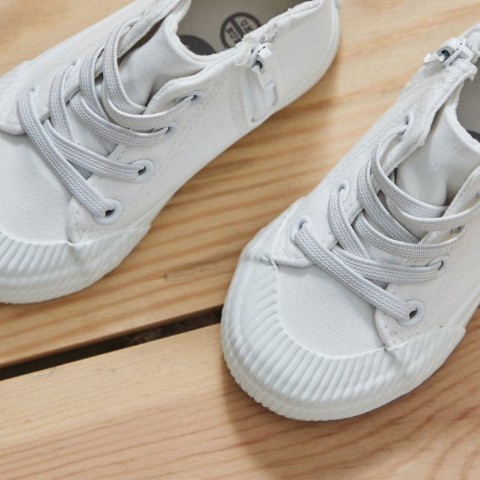 My Kids Personalised Cherry Ivory Toddler High Top Trainers