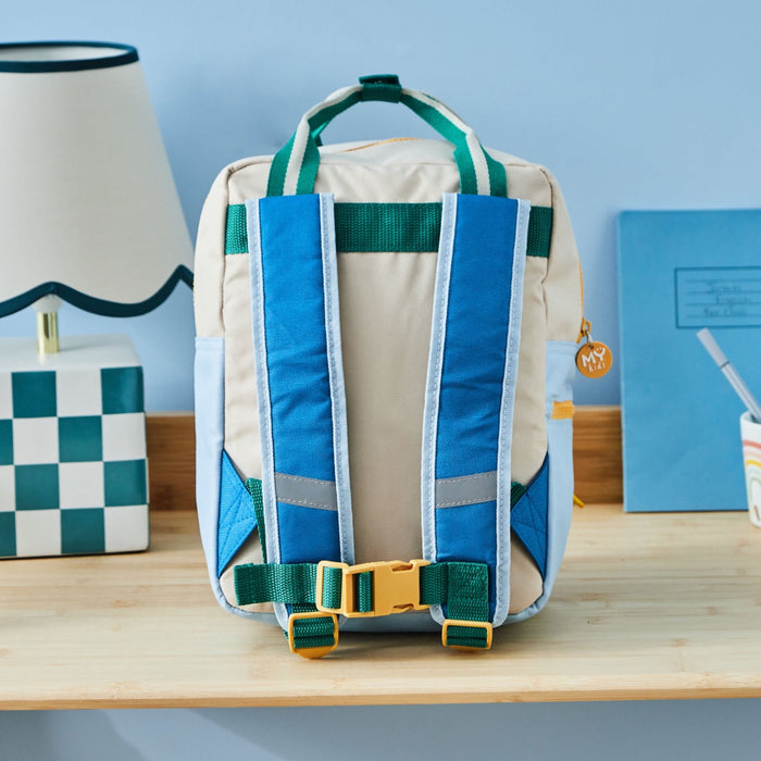 My Kids Personalised Dream Team Checkerboard Grab Handle Medium Backpack
