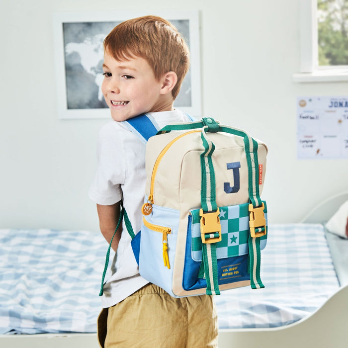 My Kids Personalised Dream Team Checkerboard Grab Handle Medium Backpack