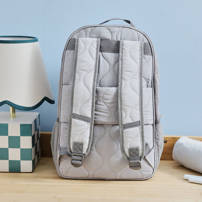 My Kids Personalised Dream Team Large Grey Quilted Backpack