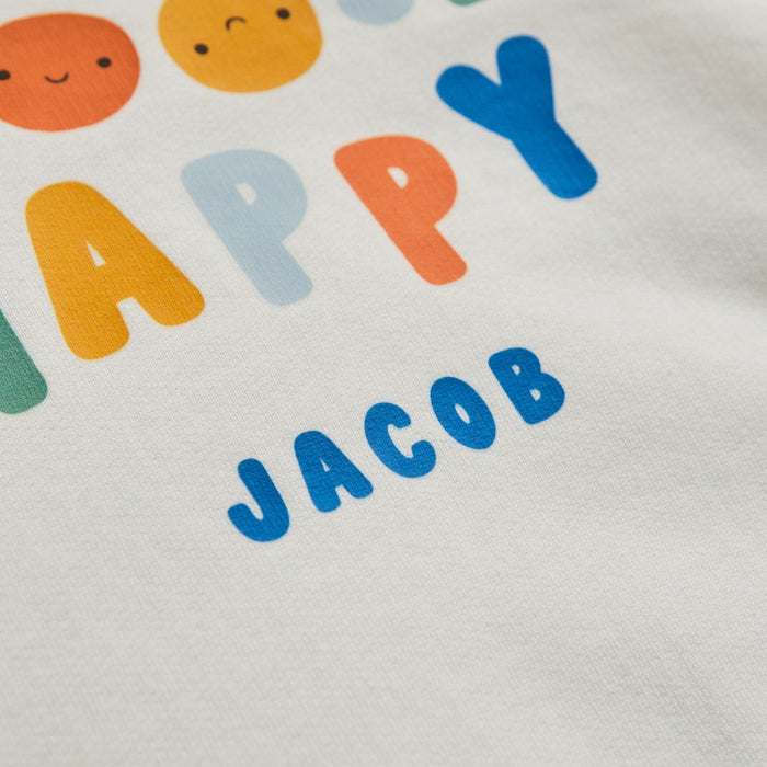 My Kids Personalised Ecru Choose Happy Sweatshirt