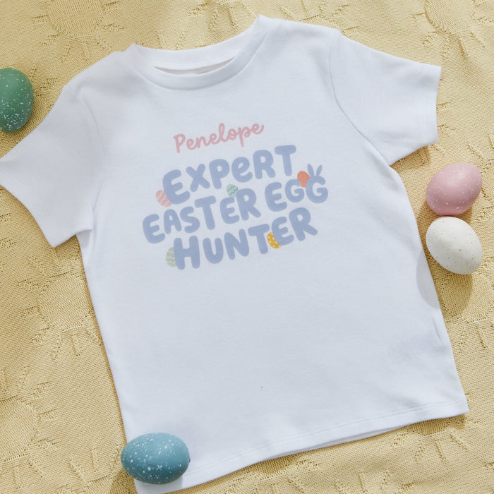 My Kids Personalised Expert Easter Egg Hunter T-Shirt in Purple