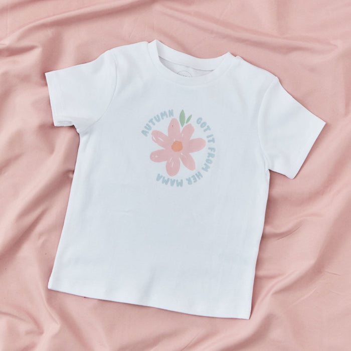 My Kids Personalised Flower Mother's Day White T-Shirt