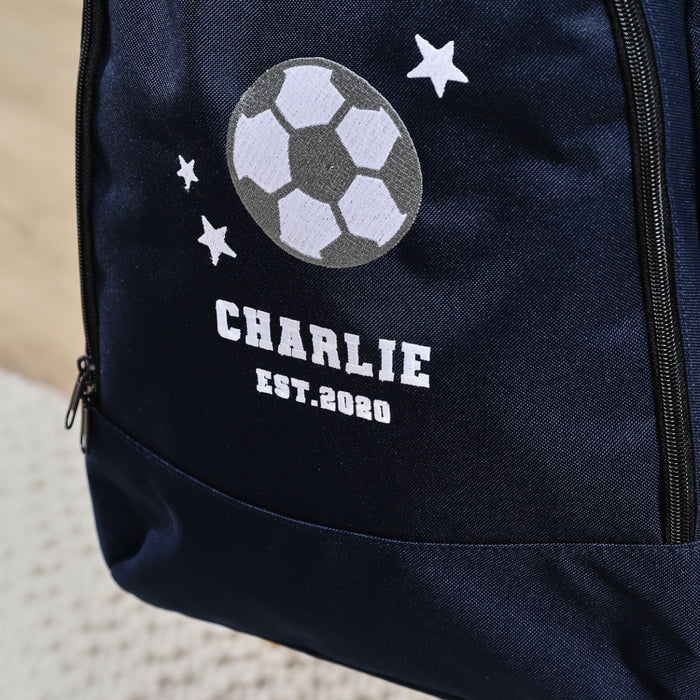 My Kids Personalised Footballer Large Navy Backpack