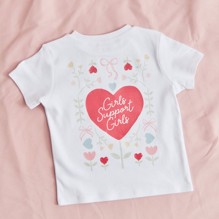 My Kids Personalised Girls Support Girls White T-Shirt