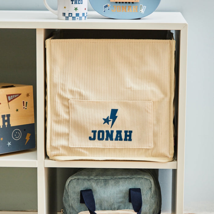 My Kids Personalised Lightning Bolt Soft Storage Cube