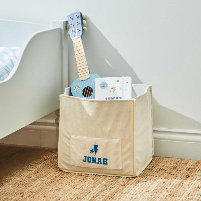 My Kids Personalised Lightning Bolt Soft Storage Cube