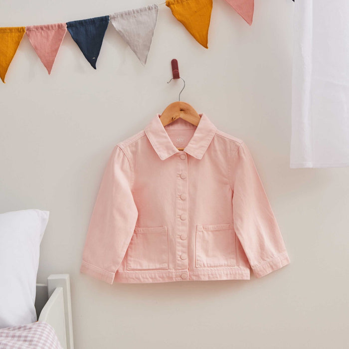 My Kids Personalised LOVE Pink Denim Jacket