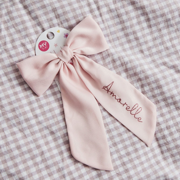My Kids Personalised Name Pink Hair Bow Clip