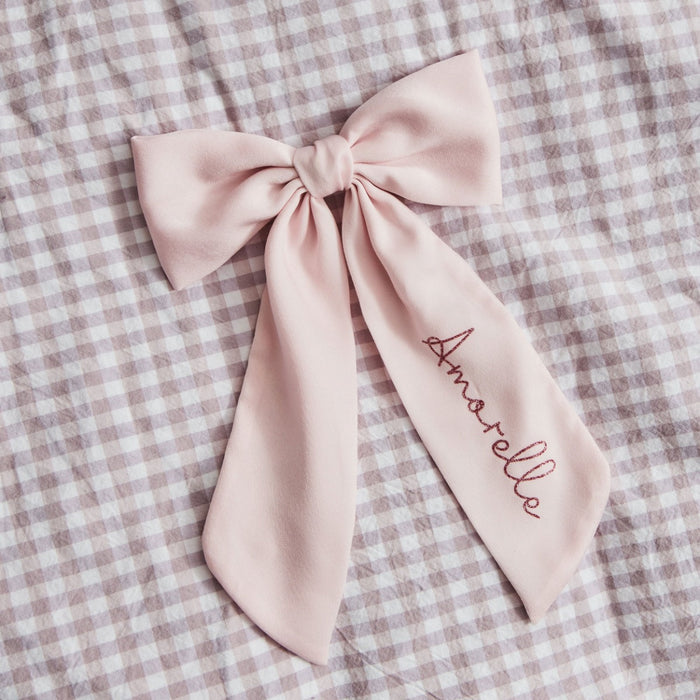 My Kids Personalised Name Pink Hair Bow Clip