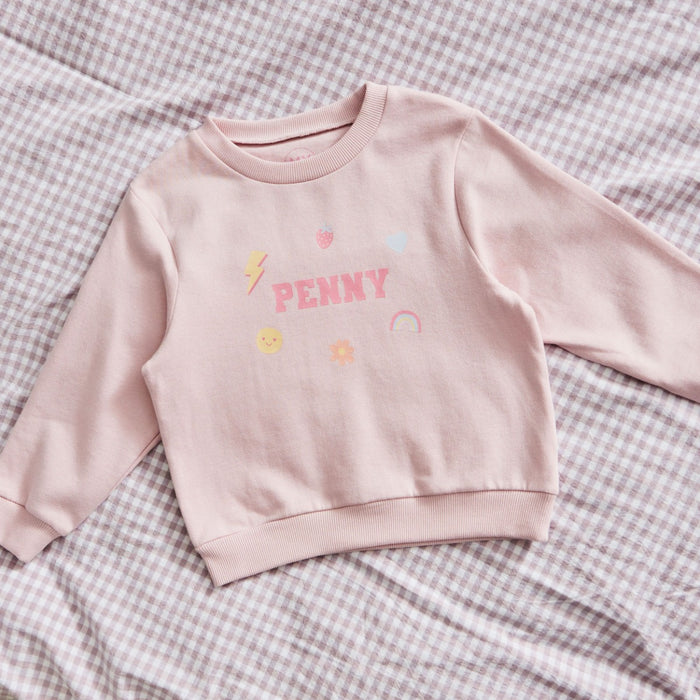 My Kids Personalised Pink Cartoon Sweatshirt