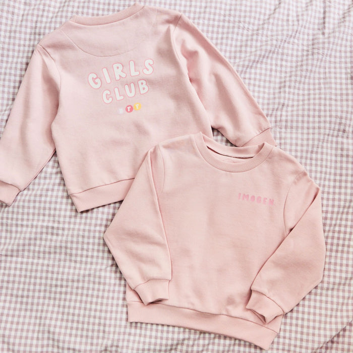 My Kids Personalised Pink Girls Club Sweatshirt