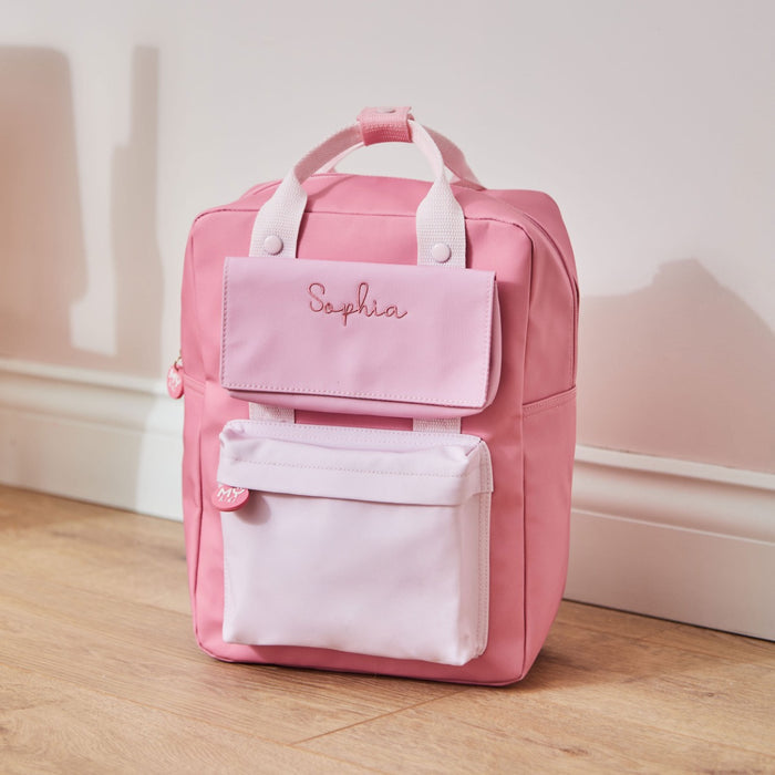 My Kids Personalised Pink Grab Handle & Purse Medium Backpack